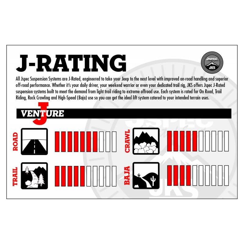 JKS 2.5" Suspension System J-Venture for 2007-2018 Jeep Wrangler JK (2 Door) JSPEC103K I JSPEC103KFP