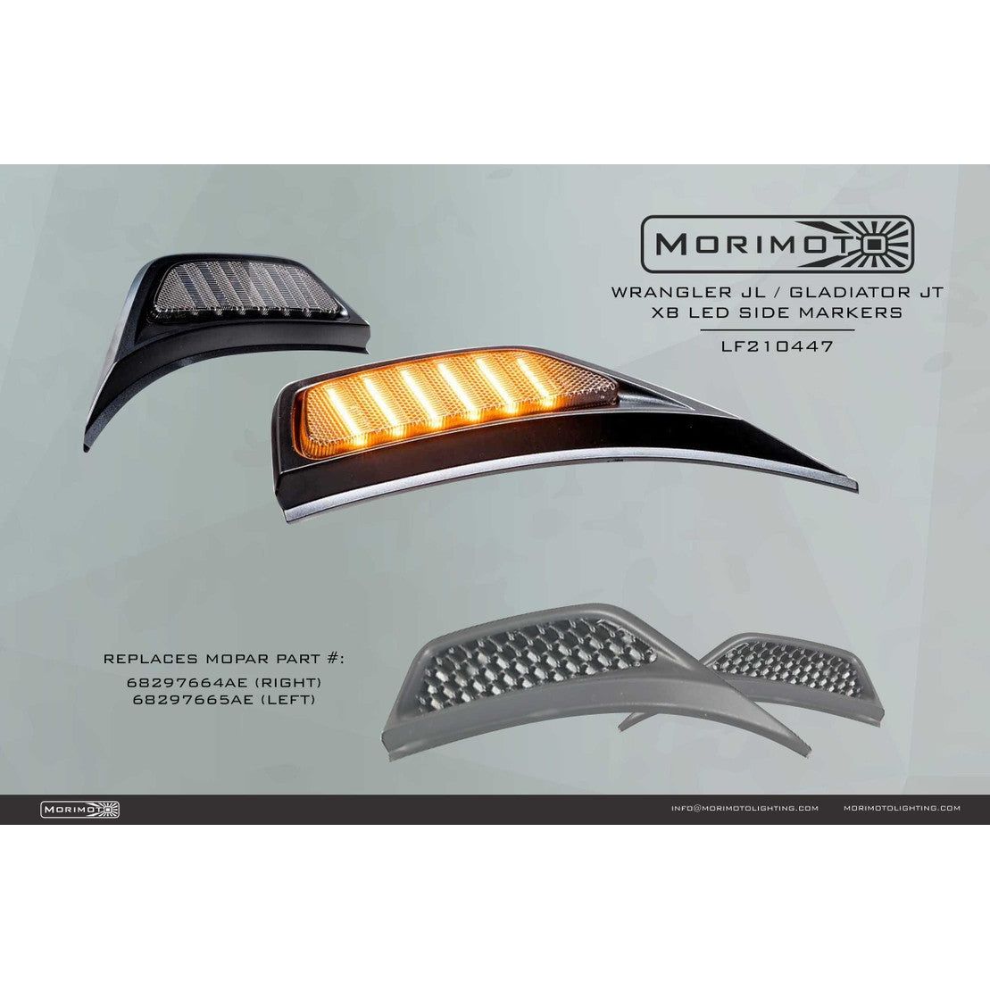 Morimoto XB LED Side MARKER LIGHTS for 2018-C JL - Gladiator JT LF210447