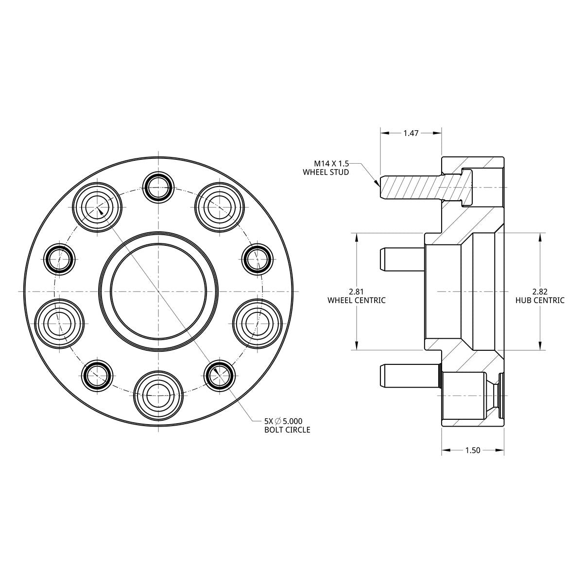 Spidertrax Offroad Conversion Adapters for 18-C Jeep Wrangler JL WHS030