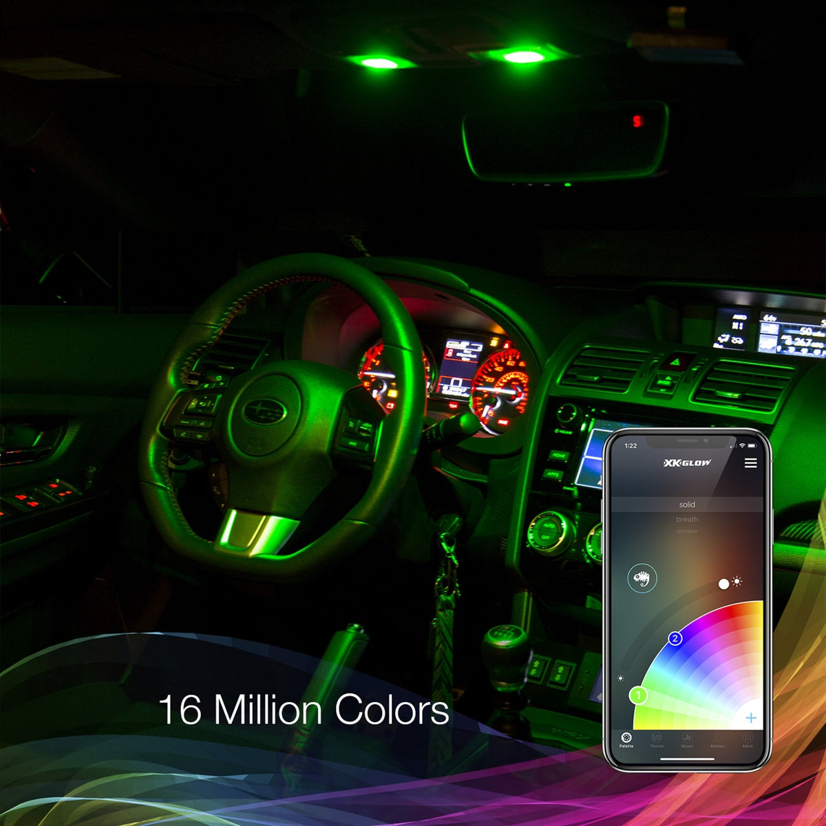 XK Glow LED Dome Light Bulb Kit with XKchrome Smartphone App Controlled XK-BULB-PANEL
