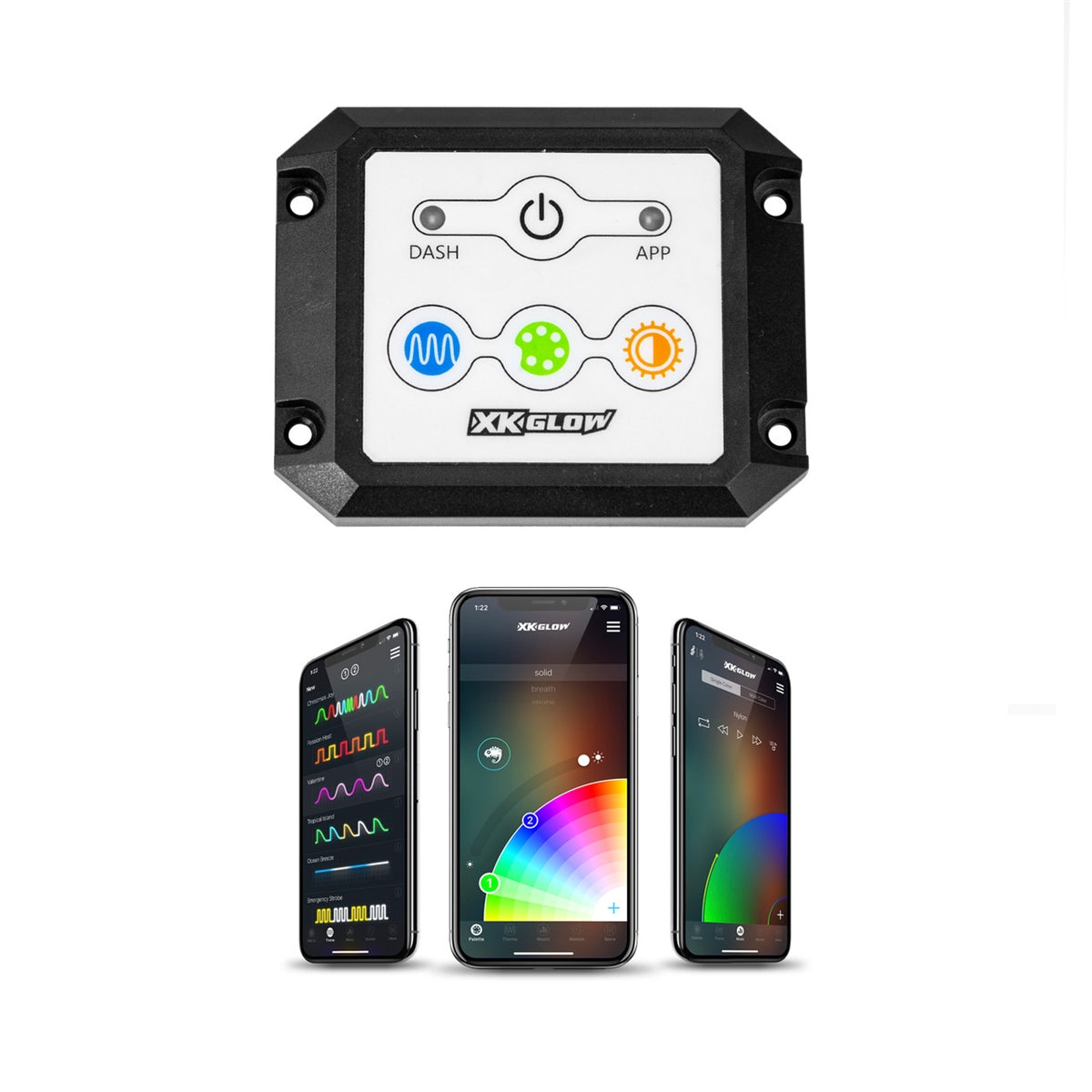 XKGlow Dual Mode Dash Surface Mount XKCHROME Controller XK-CHROME-DM-KIT