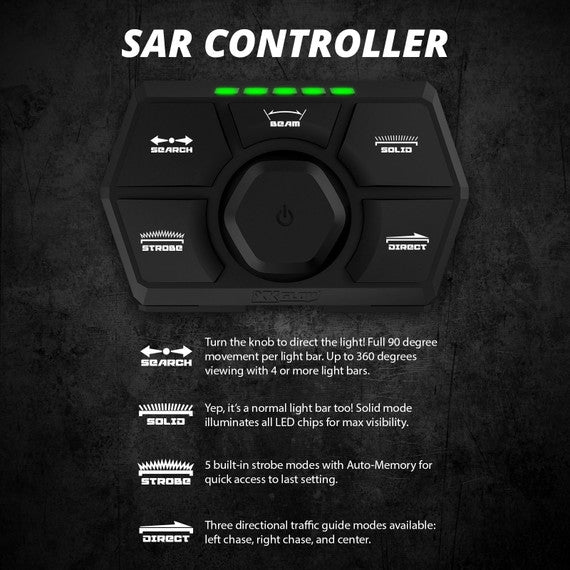 XK Glow SAR 90 Degree 1PC Search & Rescue Light Bar Kit (1x20" Bar + Controller) XK-SAR90-1