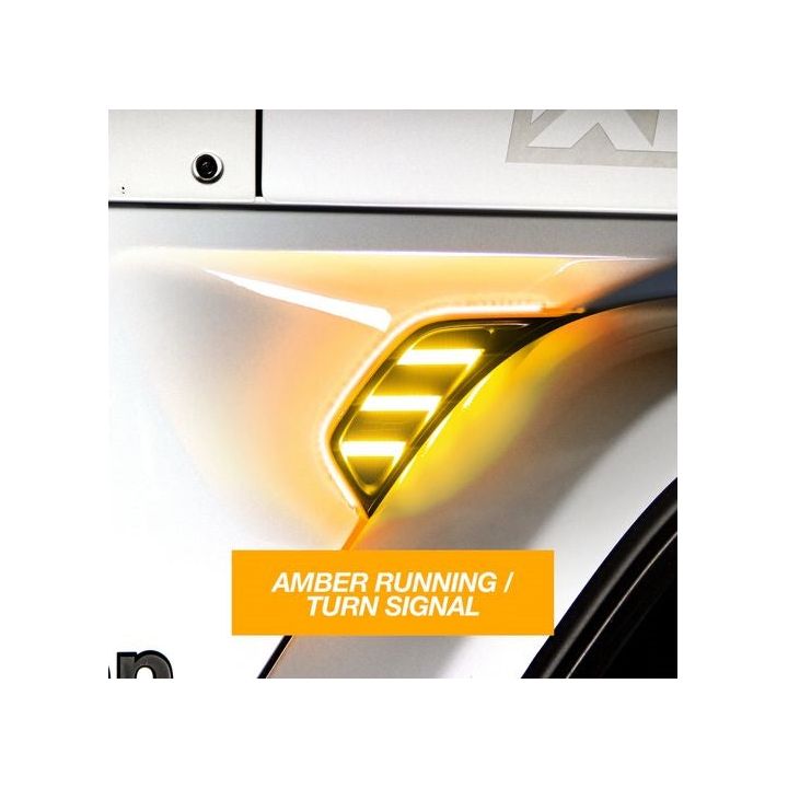 XK Glow Amber Fender Vent Turn Signal & Running Light for Jeep Wrangler JL & Gladiator JT XK-VENT-A-KIT
