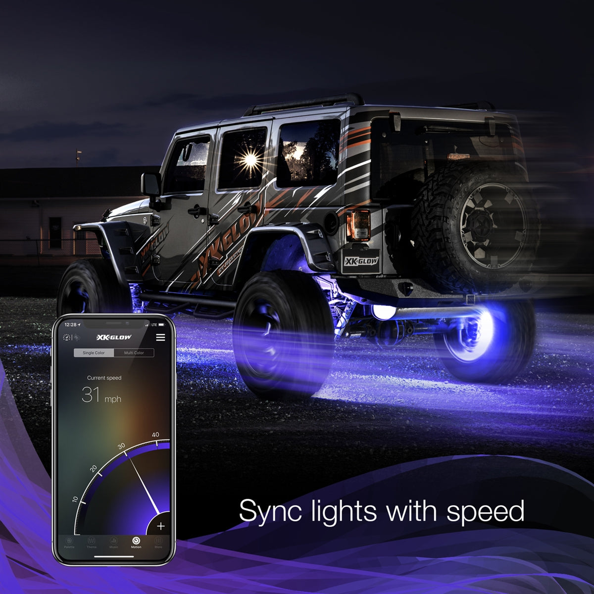 XKGlow LED Wheel Ring Lights, 15-18in - Adjustable For 4 Wheels XK-WHEEL-KIT-AD