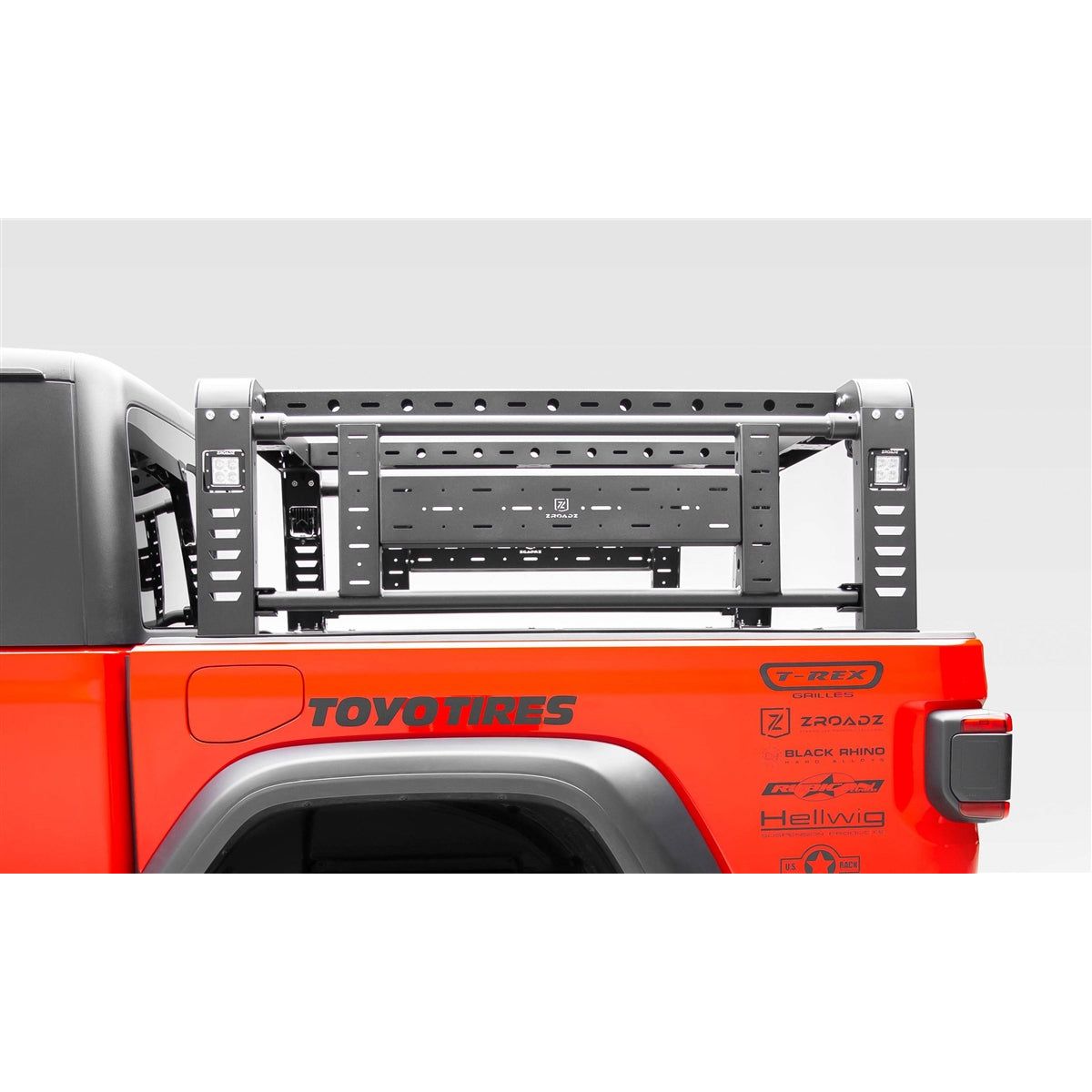 ZRoadZ Overland Access Rack With Side Gates, Incl. (4) 3 Inch ZROADZ LED Pod Lights Z834101