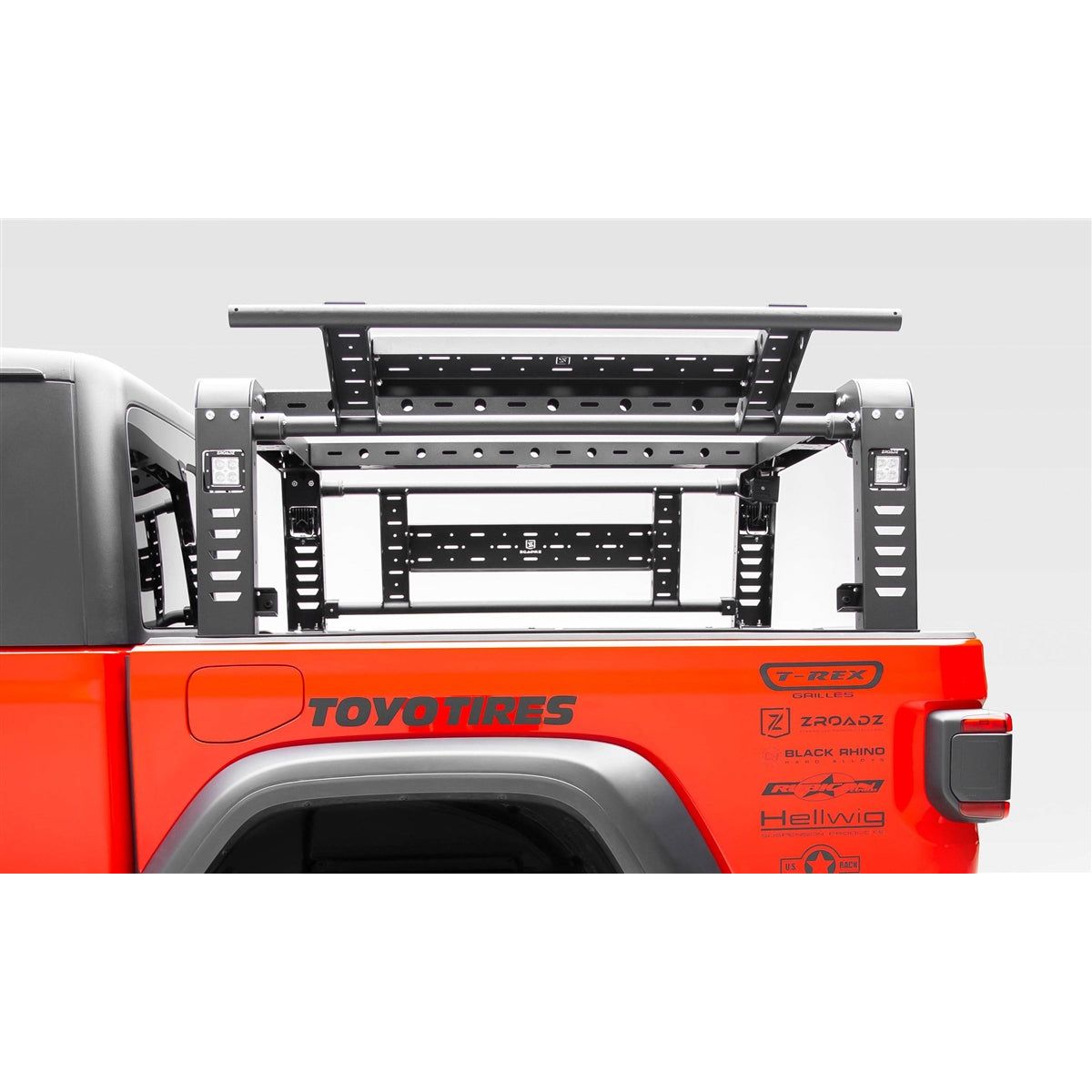 ZRoadZ Overland Access Rack With Side Gates, Incl. (4) 3 Inch ZROADZ LED Pod Lights Z834101