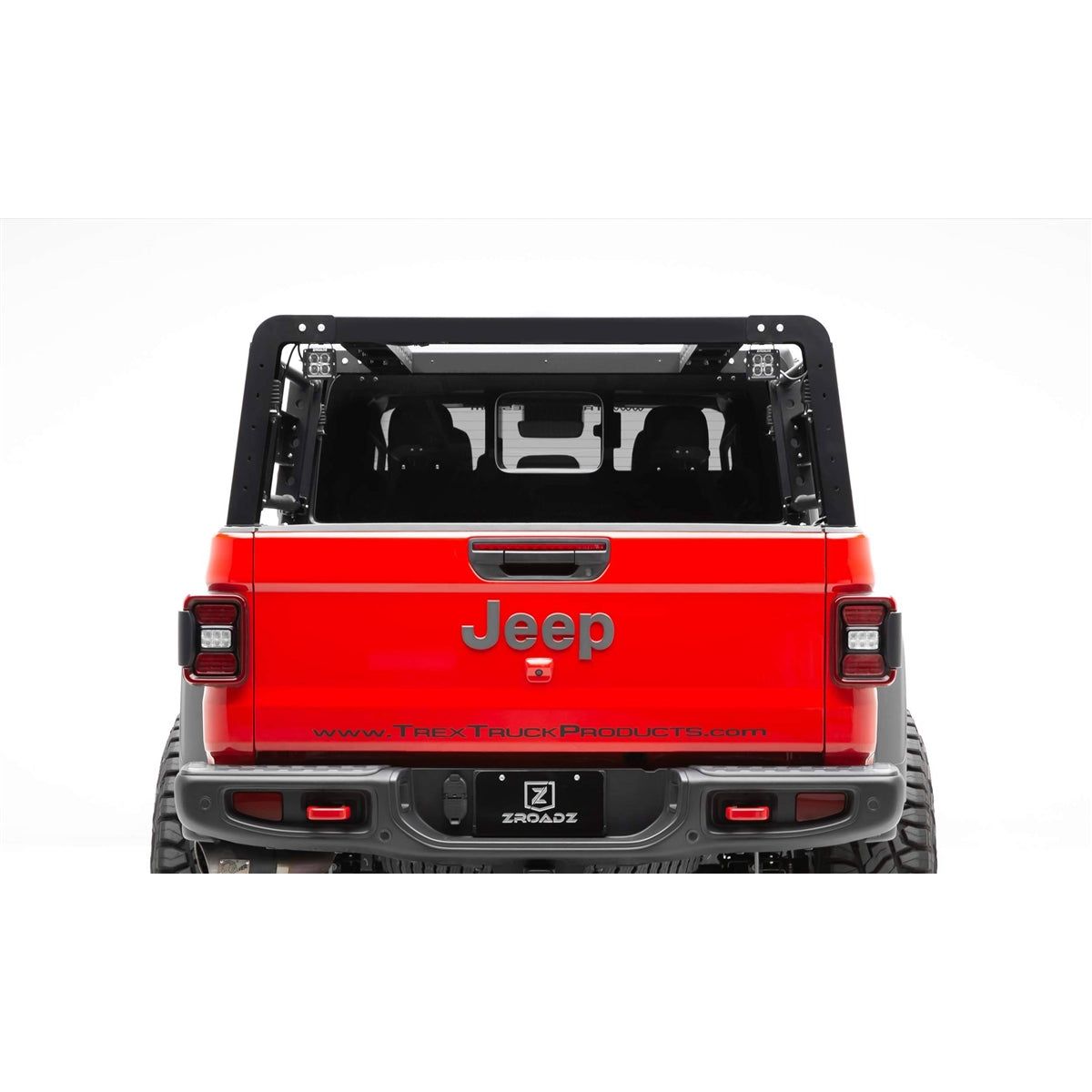 ZRoadZ Overland Access Rack With Side Gates, Incl. (4) 3 Inch ZROADZ LED Pod Lights Z834101