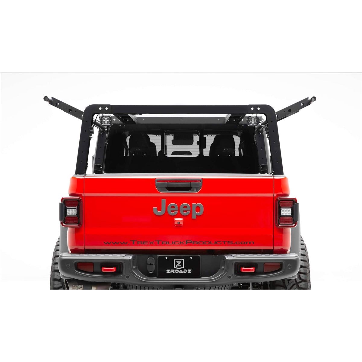 ZRoadZ Overland Access Rack With Side Gates, Incl. (4) 3 Inch ZROADZ LED Pod Lights Z834101