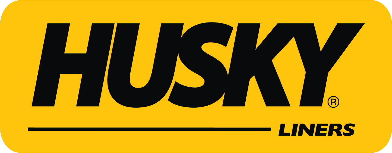 Husky Liners logo on a yellow background representing quality vehicle interior protection.
