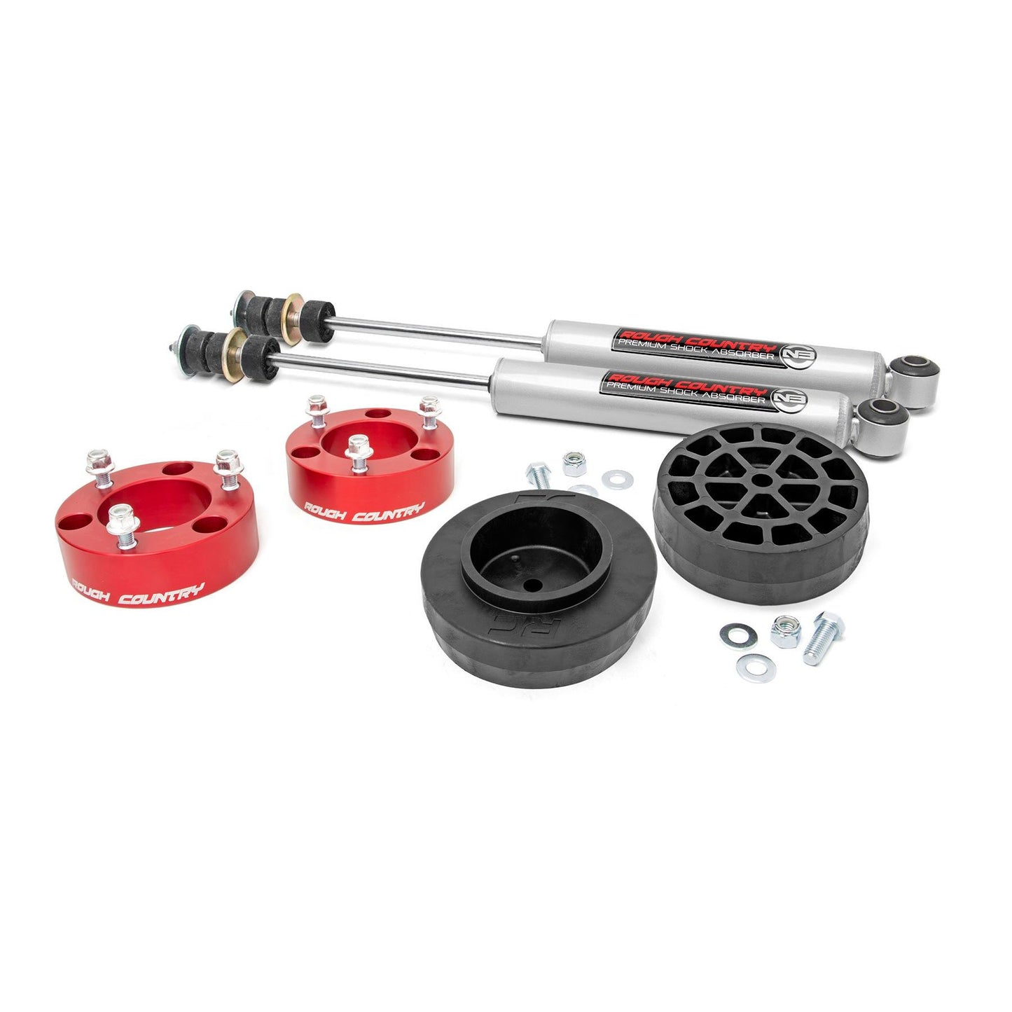 ROUGH COUNTRY 3 Inch Lift Kit | Red Spacers | Toyota 4Runner (03-09)/FJ Cruiser (07-14)  | 76530RED