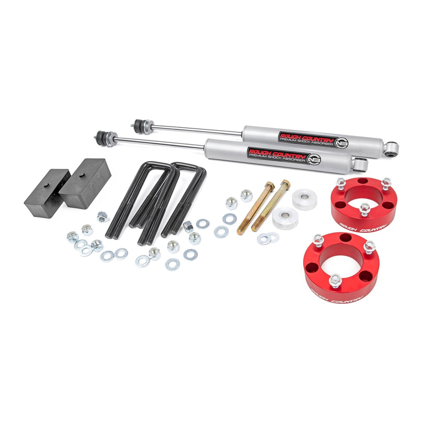 Rough Country No Struts (Red Spacer) 3 Inch Lift Kit I 74530RED