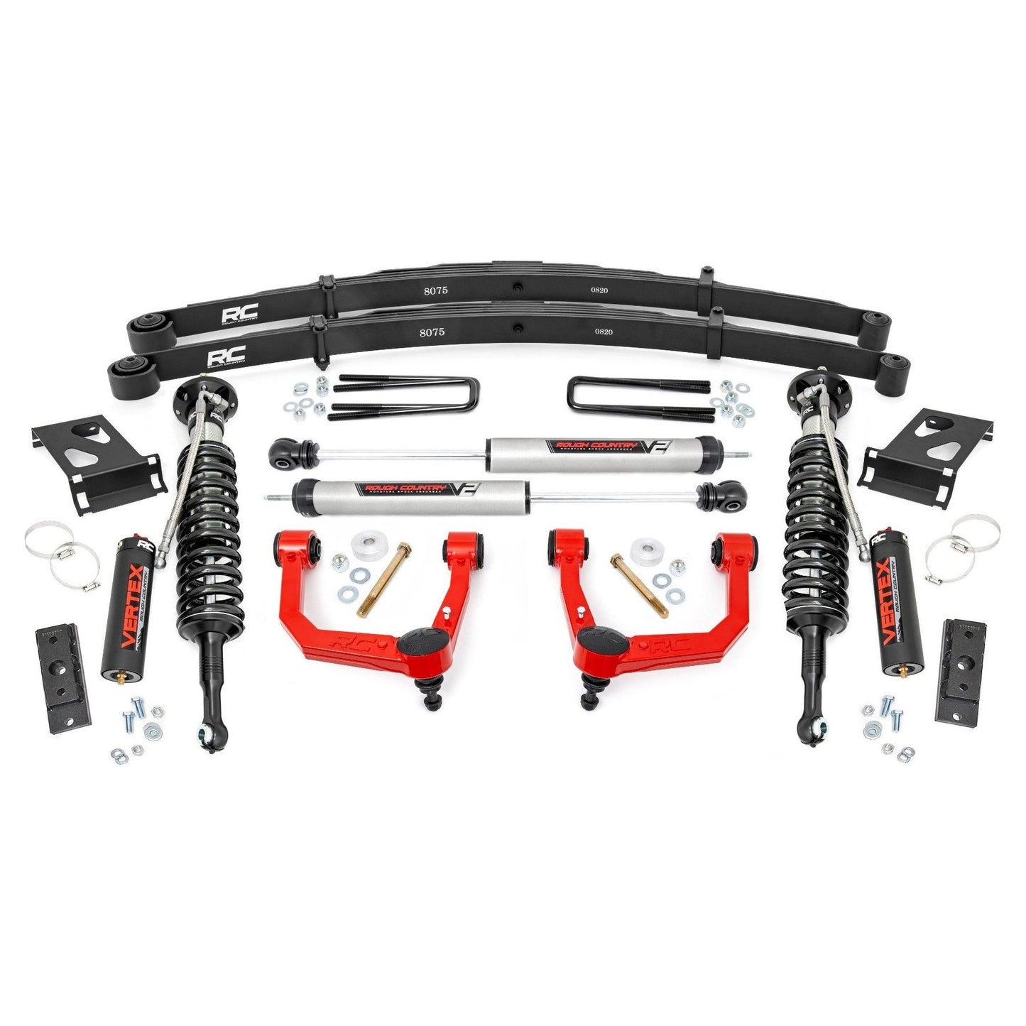 Rough Country Vertex Coilovers w/V2 Rear Shocks 3.5 Inch Lift Kit I 74258RED