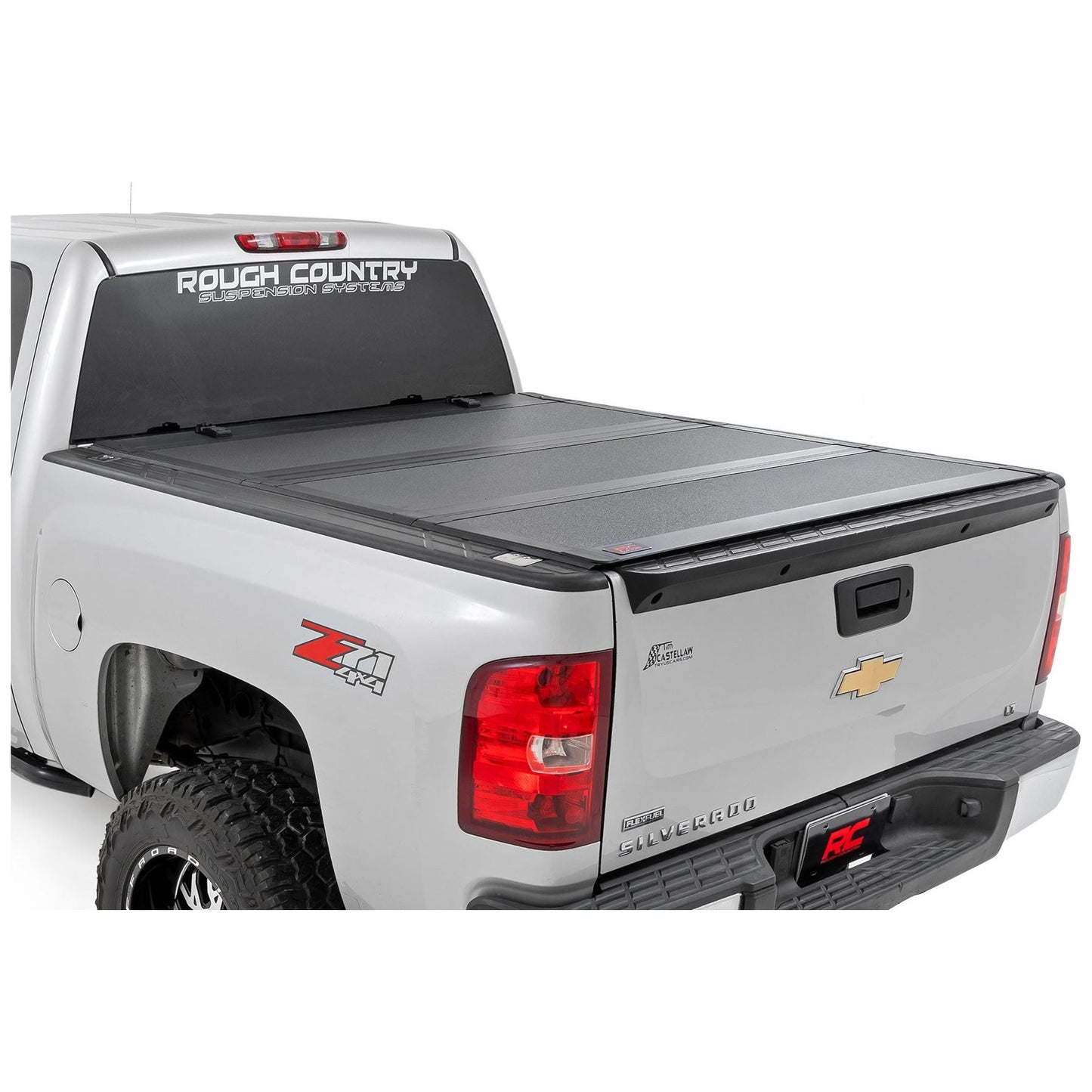 Rough Country 5'9" Bed with Rail Caps Hard Tri-Fold Flip Up Cover I 49113551