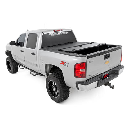 Rough Country 5'9" Bed with Rail Caps Hard Tri-Fold Flip Up Cover I 49113551