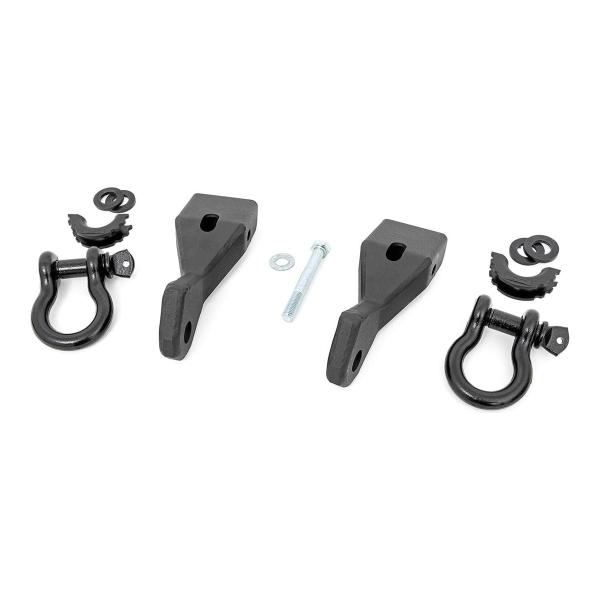 Rough Country W/ Standard D-Ring & Rubber Isolators Tow Hook Brackets I RS156