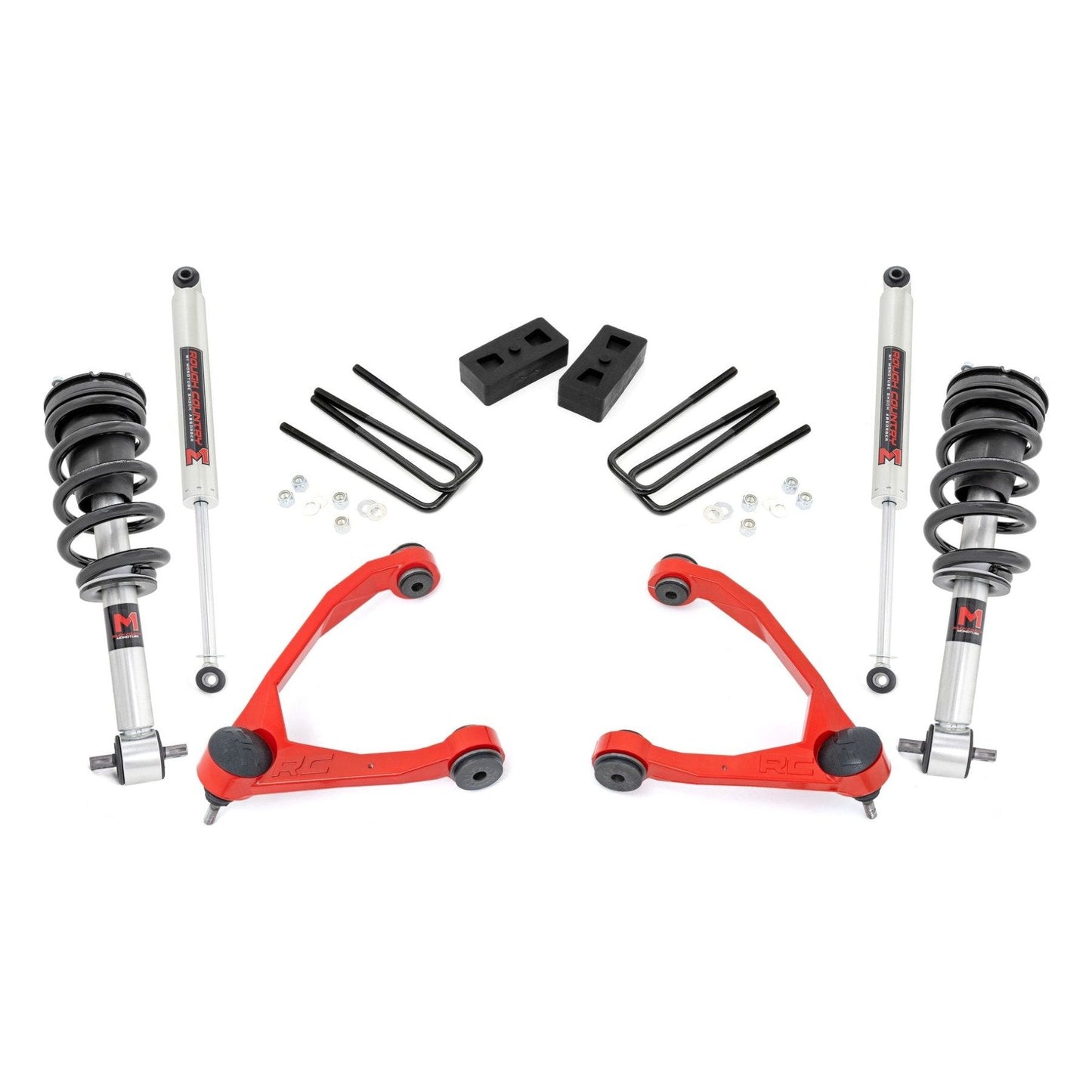 Rough Country M1 Monotube Shocks 3.5 Inch Lift Kit I 19840RED