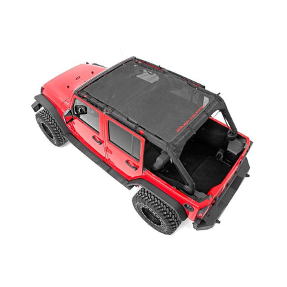 ROUGH COUNTRY Mesh Bikini Top Plus | Black | Jeep Wrangler Unlimited 2WD/4WD (2007-2018) | 85110