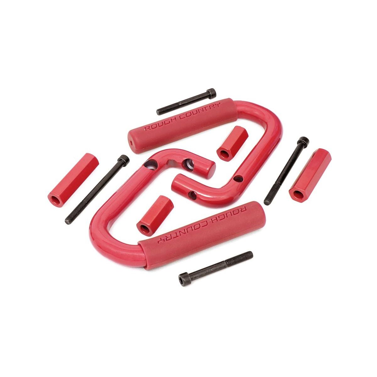 ROUGH COUNTRY Grab Handles | Steel | Front | Red | Jeep Wrangler JK/Wrangler Unlimited (07-18) | 6501RED