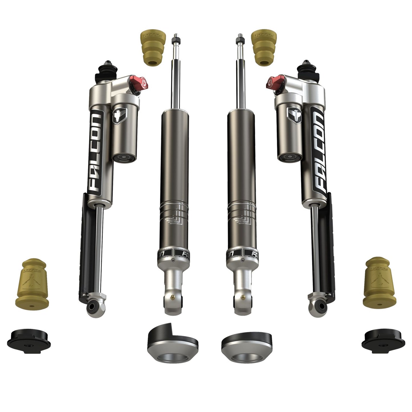FALCON SHOCKS | 2005+ Toyota Tacoma 2.25 Inch Sport Tow/Haul Shock Leveling System Falcon Shocks | 08-04-32-400-002