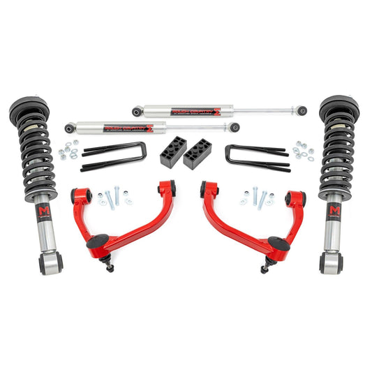 ROUGH COUNTRY 3 Inch Lift Kit | M1 Struts | Ford F-150 4WD (2009-2013) | 54440RED