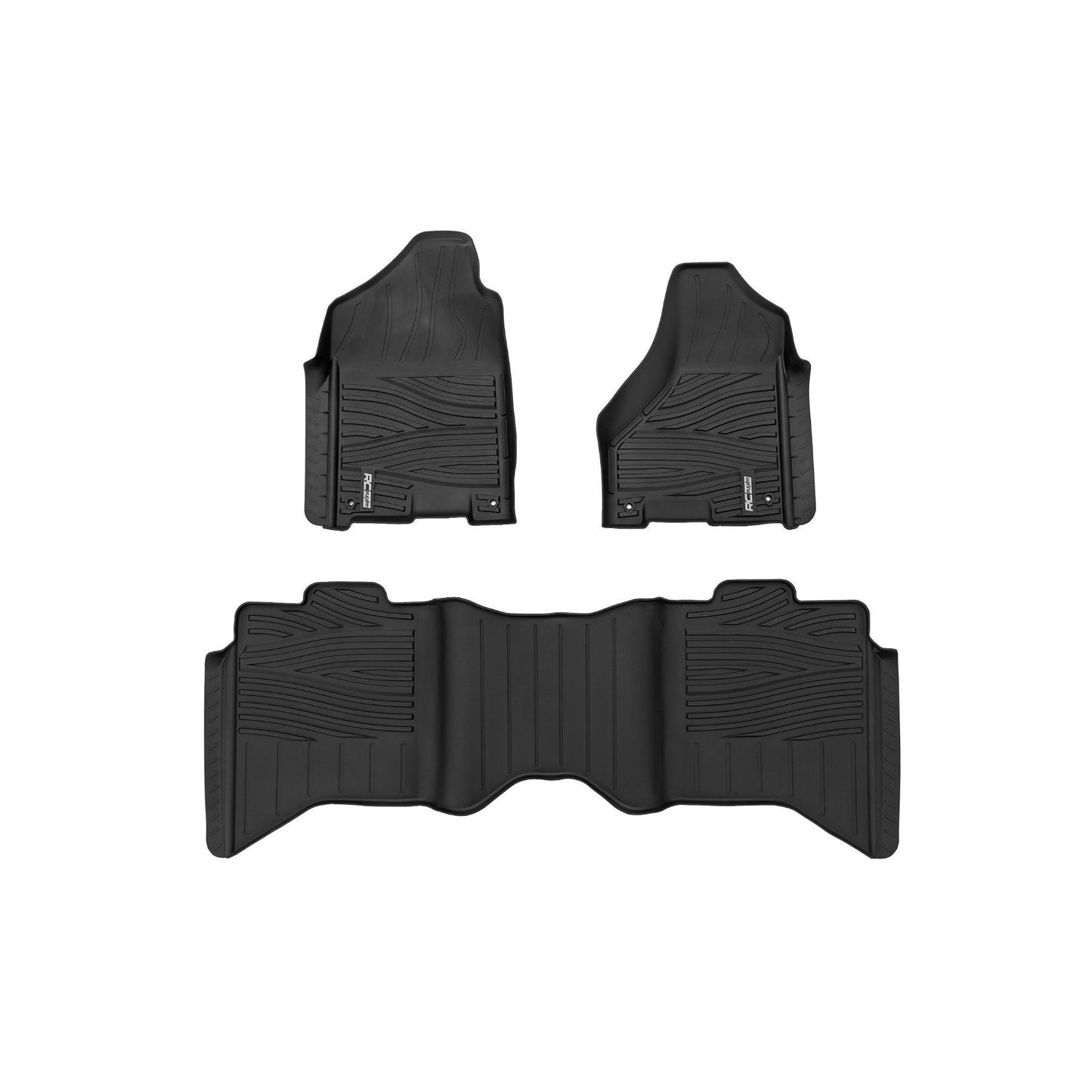 ROUGH COUNTRY Flex-Fit Floor Mats | FR & RR | Crew Cab | Ram 1500 2WD/4WD (2012-2018 & Classic) | FF-31213