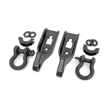 Rough Country W/ Standard D-Ring & Rubber Isolators Tow Hook Brackets I RS158