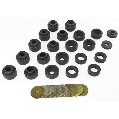 RUGGED RIDGE | 1-105BL | Body Mount Kit, Black, 87-95 Jeep Wrangler (Yj)