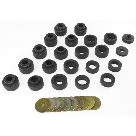 RUGGED RIDGE | 1-105BL | Body Mount Kit, Black, 87-95 Jeep Wrangler (Yj)