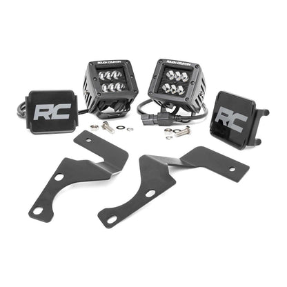 ROUGH COUNTRY LED Light Kit | Ditch Mount | 2" Black Flood Pair | Toyota 4Runner (10-24) | 70799