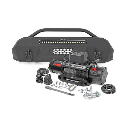 Rough Country Black Series w/ White DRL Front Bumper I 10727