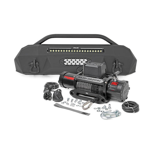 Rough Country Black Series w/ White DRL Front Bumper I 10727
