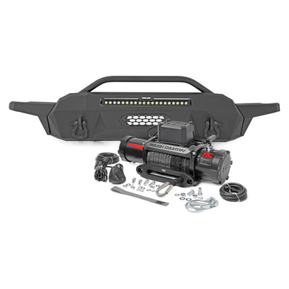 Rough Country Black Series w/ White DRL Front Bumper I 10728