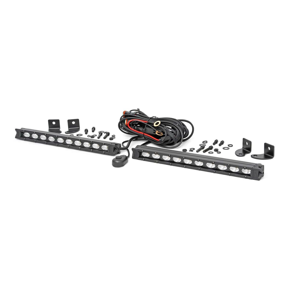 ROUGH COUNTRY 10 Inch Black Series LED Light Bar | Slim Line| Pair | 70410ABL