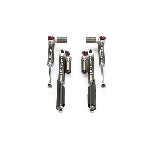 FALCON SHOCKS | 18-Up Jeep Wrangler JL EcoDiesel/4xe/392 4 Door SP2 3.3 Fast Adjust Piggyback Shock Kit 0-1.5 Inch Falcon Shocks | 11-02-33-400-002