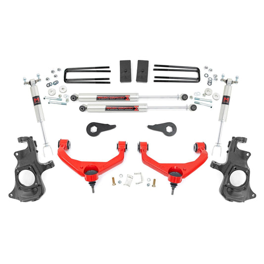 ROUGH COUNTRY 3.5 Inch Knuckle Lift Kit | M1 | w/ Overloads | Chevy/GMC 2500HD/3500HD (11-19) | 97640RED