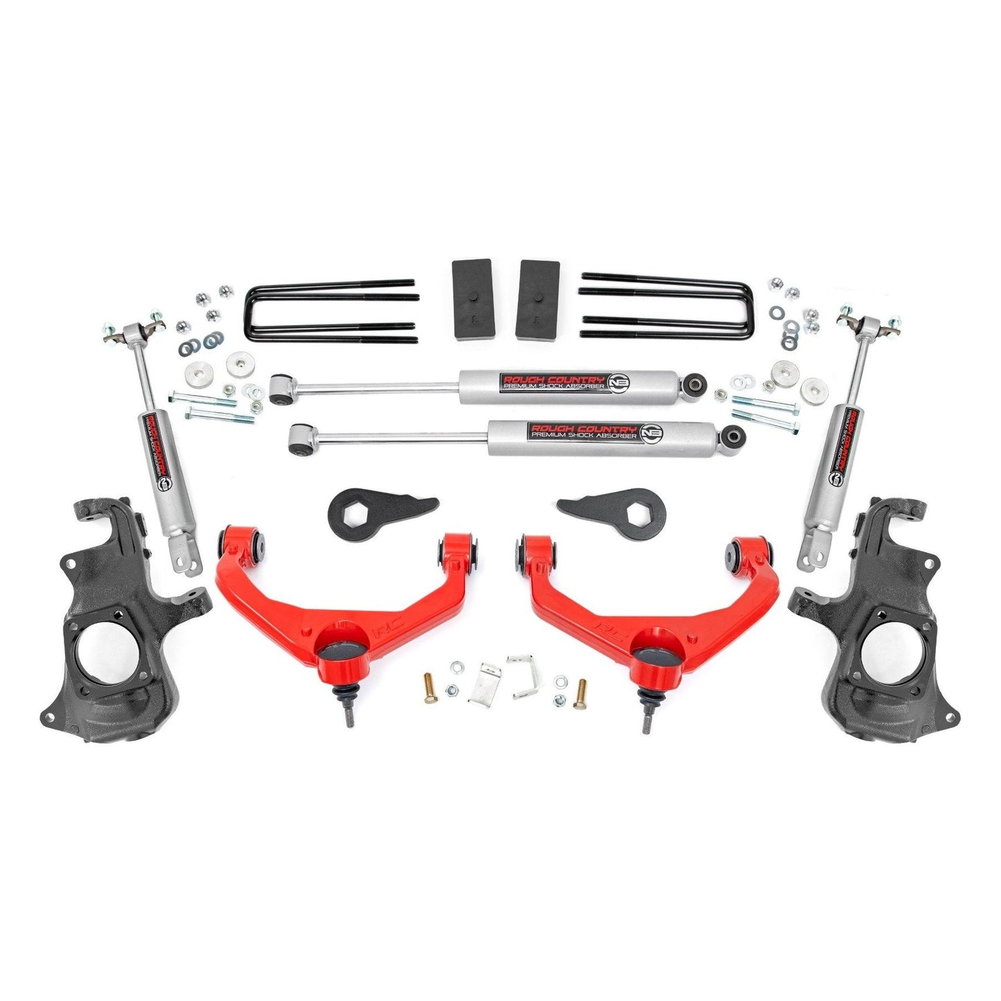 Rough Country M1 Monotube 3.5 Inch Lift Kit I 97640RED