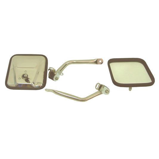 RUGGED RIDGE | 11005.07 | Mirror Kit, Cj Style, Stainless, 97-06 Wrangler