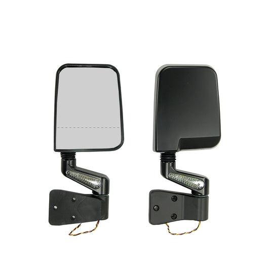 RUGGED RIDGE | 11015.02 | Led Mirror Pair, Black, 87-02 Wrangler With Dual Focal Point On Passenger Side L