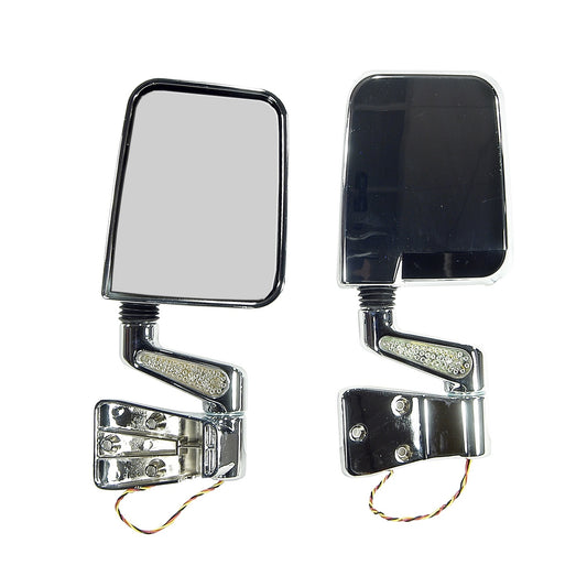 RUGGED RIDGE | 11016.01 | Led Mirror Pair, Chrome, 87-02 Wrangler