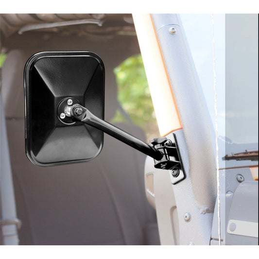 RUGGED RIDGE | 11025.12 | 97-17 Wrangler Tj Jk Quick Release Mirrors-Pair-Black-Rectangular