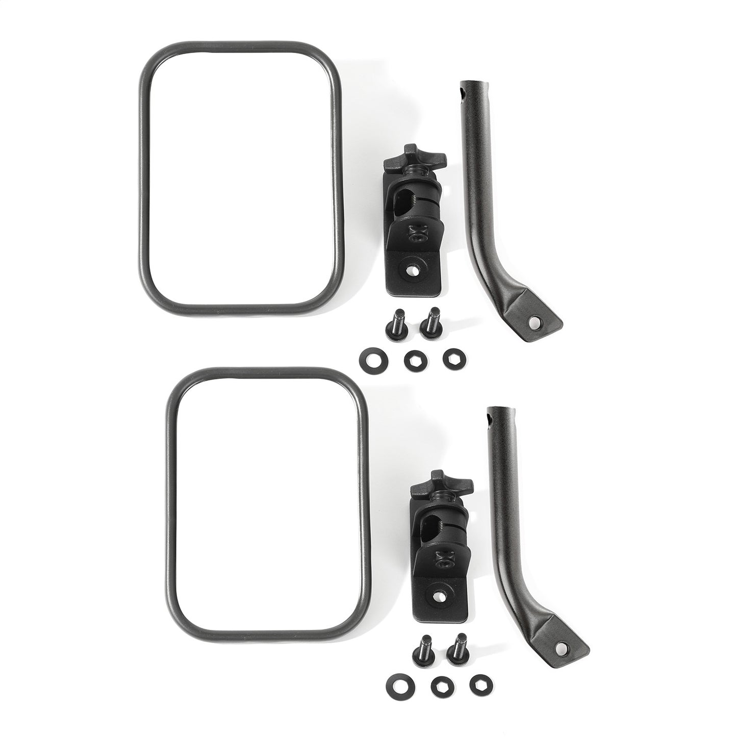 RUGGED RIDGE | 11025.22 | Stubby Trail Mirror, Rect.Pr, Txt Blk; 97-17 Tj/Jk