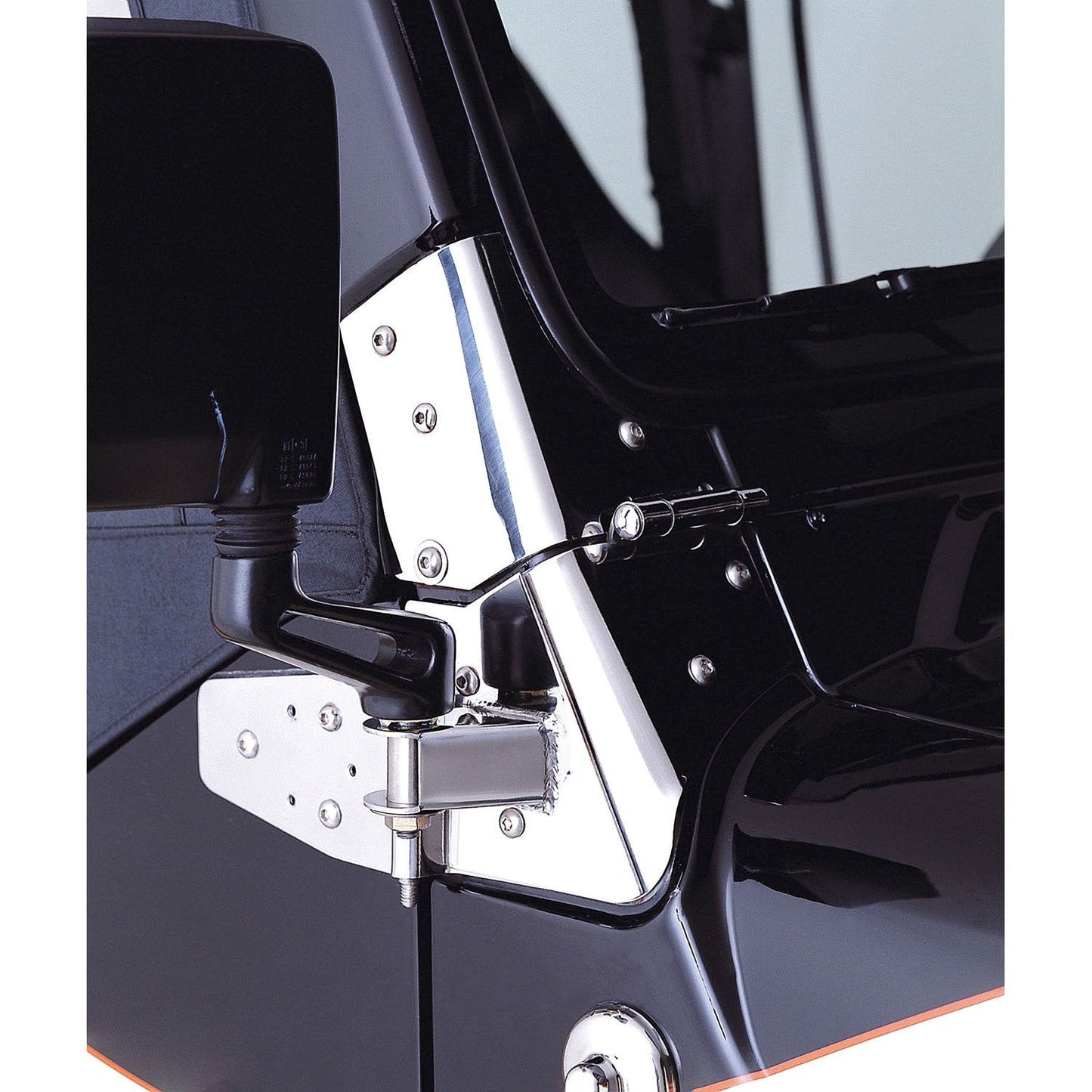 RUGGED RIDGE | 11026.02 | Mirror Relocation Bracket Pair,Stainless,97-02 Wrangler With Half Or Full Doors