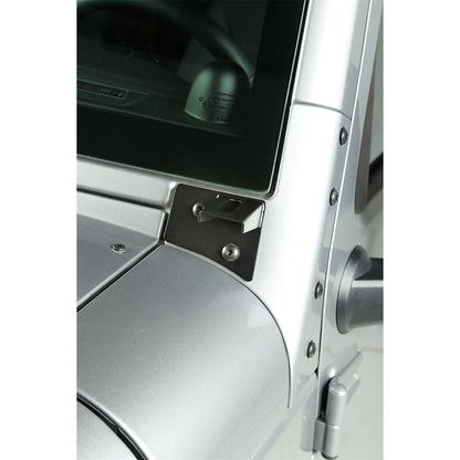 RUGGED RIDGE | 11027.04 | Windshield Aux Light Brackets, Text. Blk, 07-15 Jk