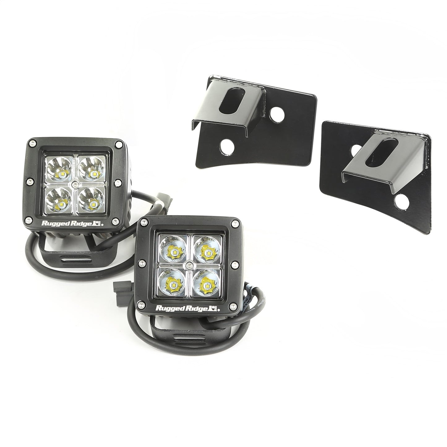 RUGGED RIDGE | 11027.1 | 07-16 Wrangler Windshield Bracket Led Light Kit,Square