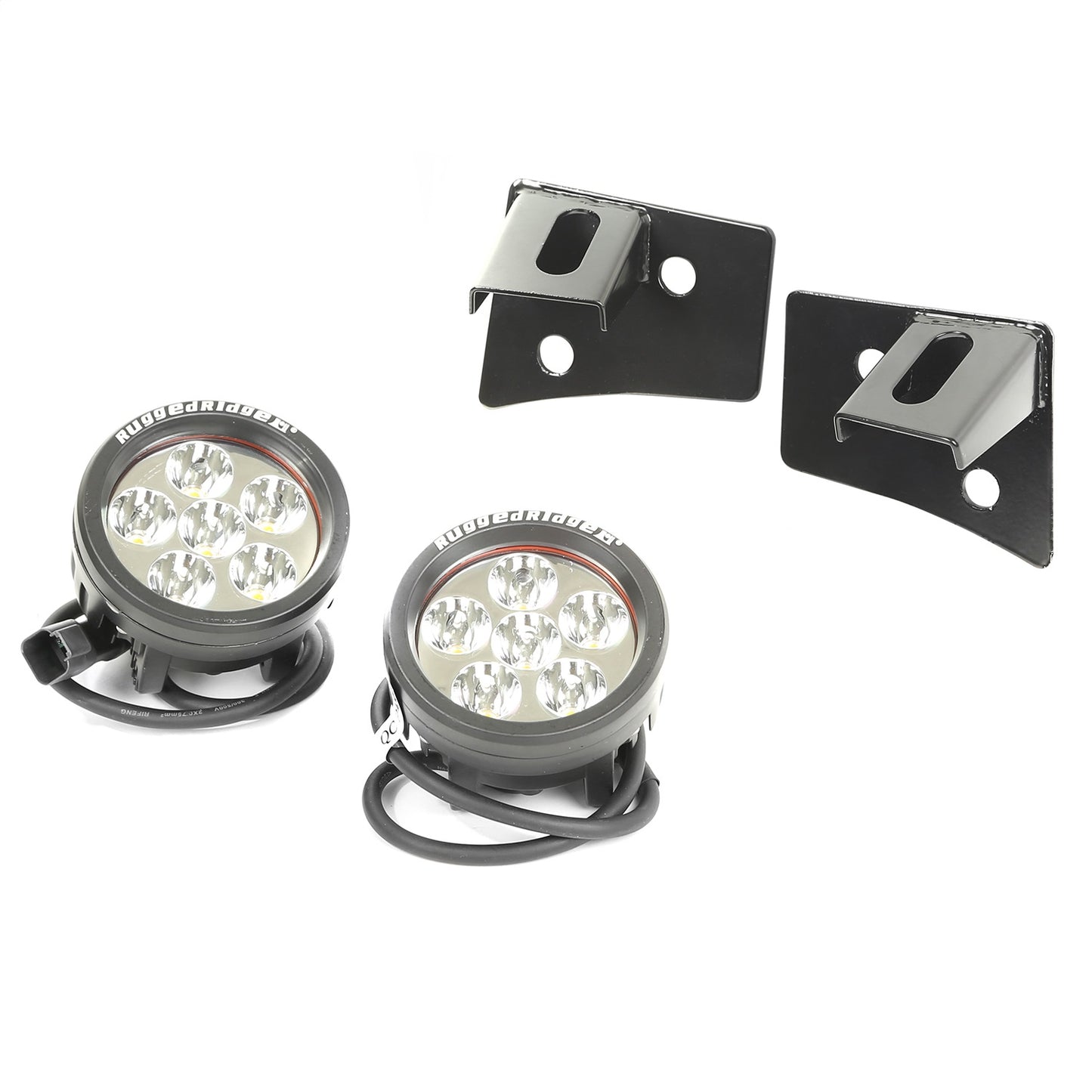 RUGGED RIDGE | 11027.11 | 07-16 Wrangler Windshield Bracket Led Light Kit,Round