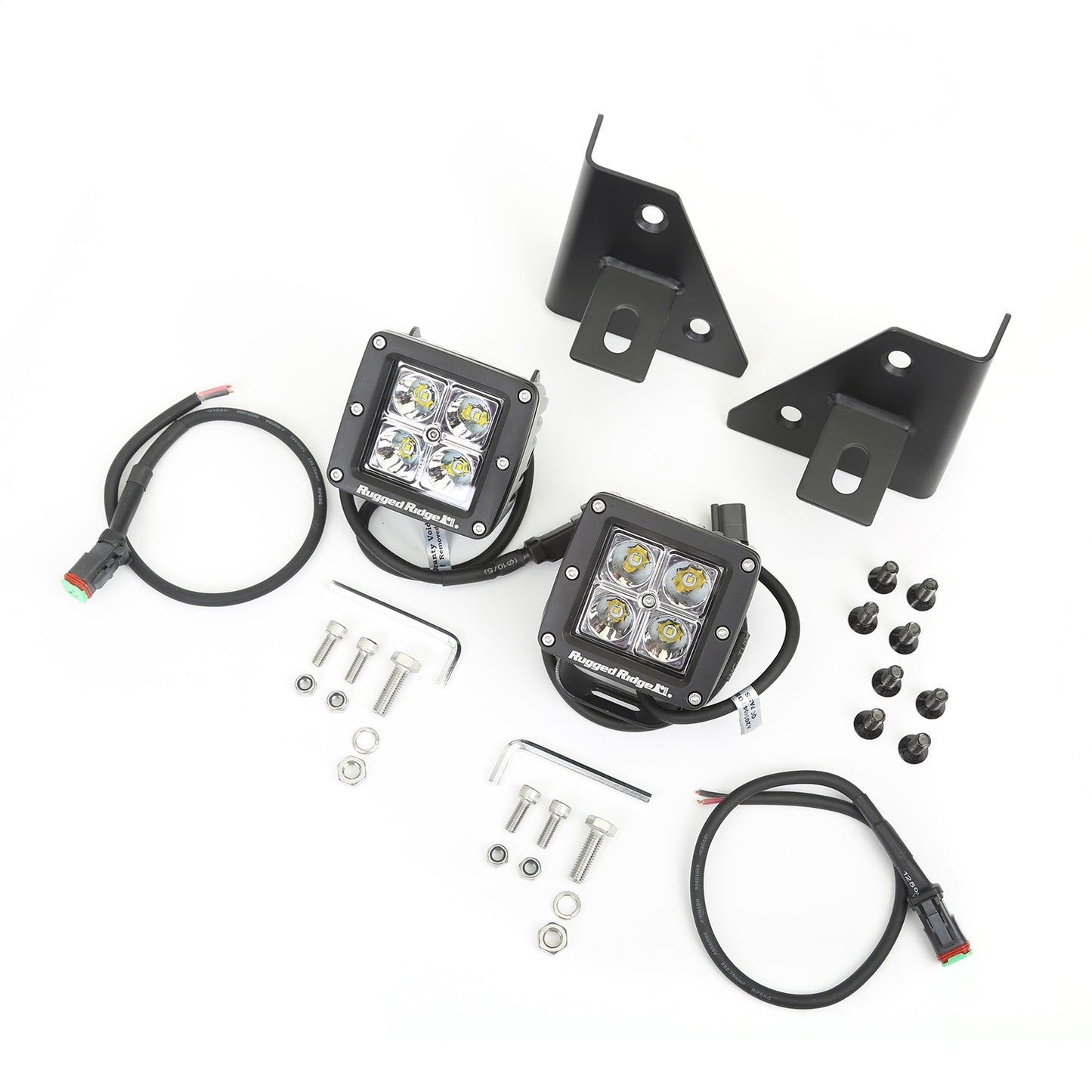RUGGED RIDGE | 11027.12 | 76-95 Cj & Wrangler Windshield Bracket Led Kit Square