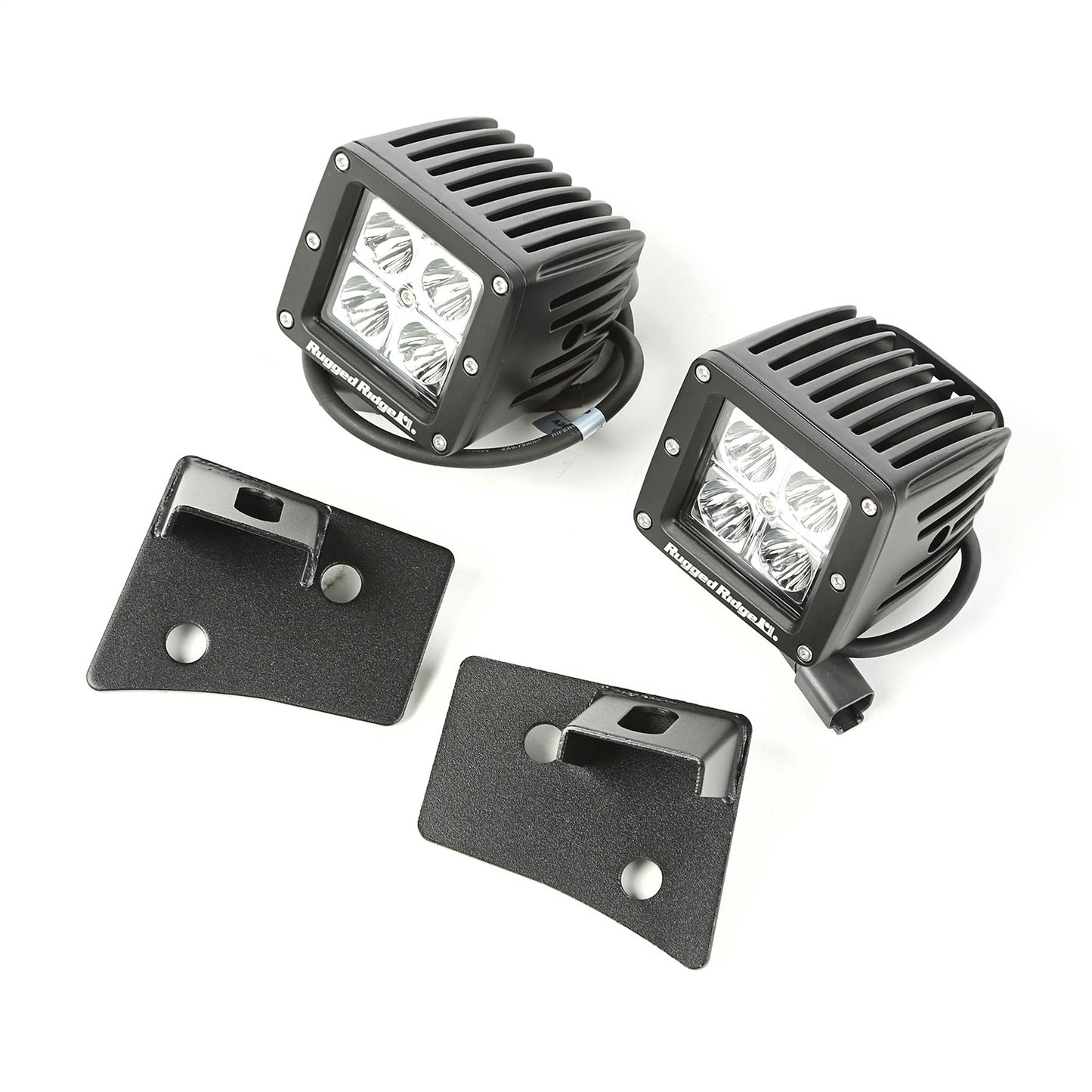 RUGGED RIDGE | 11027.16 | Windshield Brkt Led Kit, Text. Blk, Sq., 07-15 Jk