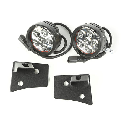 RUGGED RIDGE | 11027.17 | Windshield Brkt Led Kit, Text. Blk, Rd., 07-15 Jk