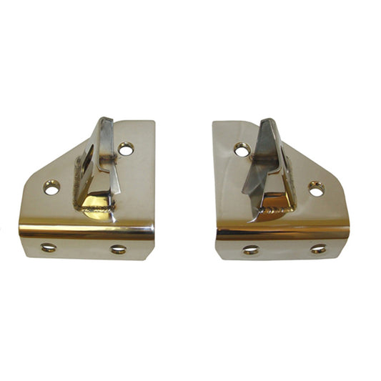 RUGGED RIDGE | 11028.01 | Windshield Hinge Light Bracket Pair, Stainless, 76-95 Cj/Wrangler