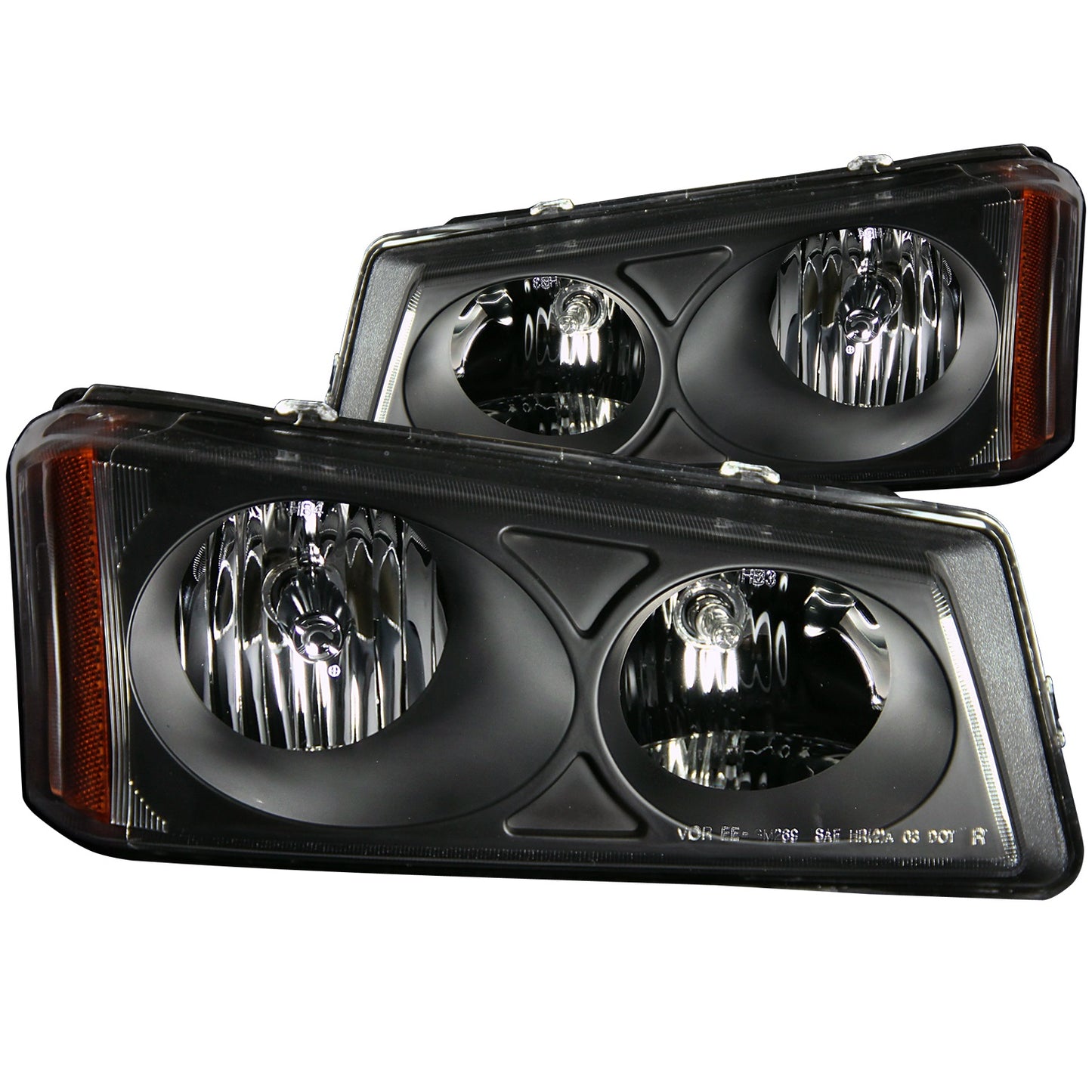 Anzo USA | Crystal Headlight Set Clear Lens Black Housing Pair | Fits Silverado 1500 | 111009
